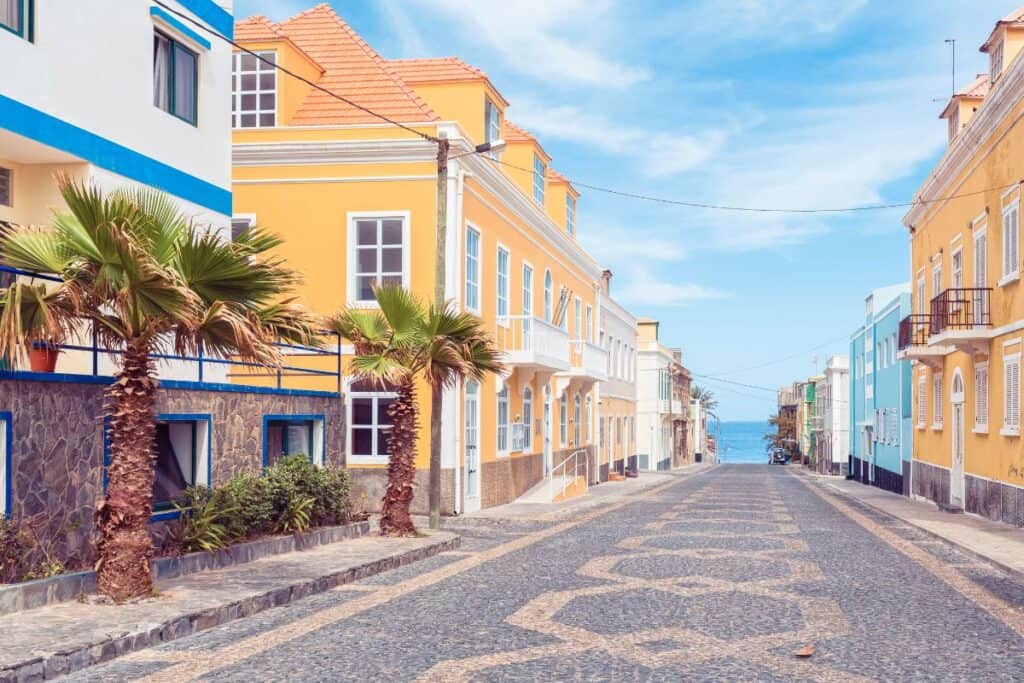Ponta do Sol empty town street to the beach, Cabo Verde
