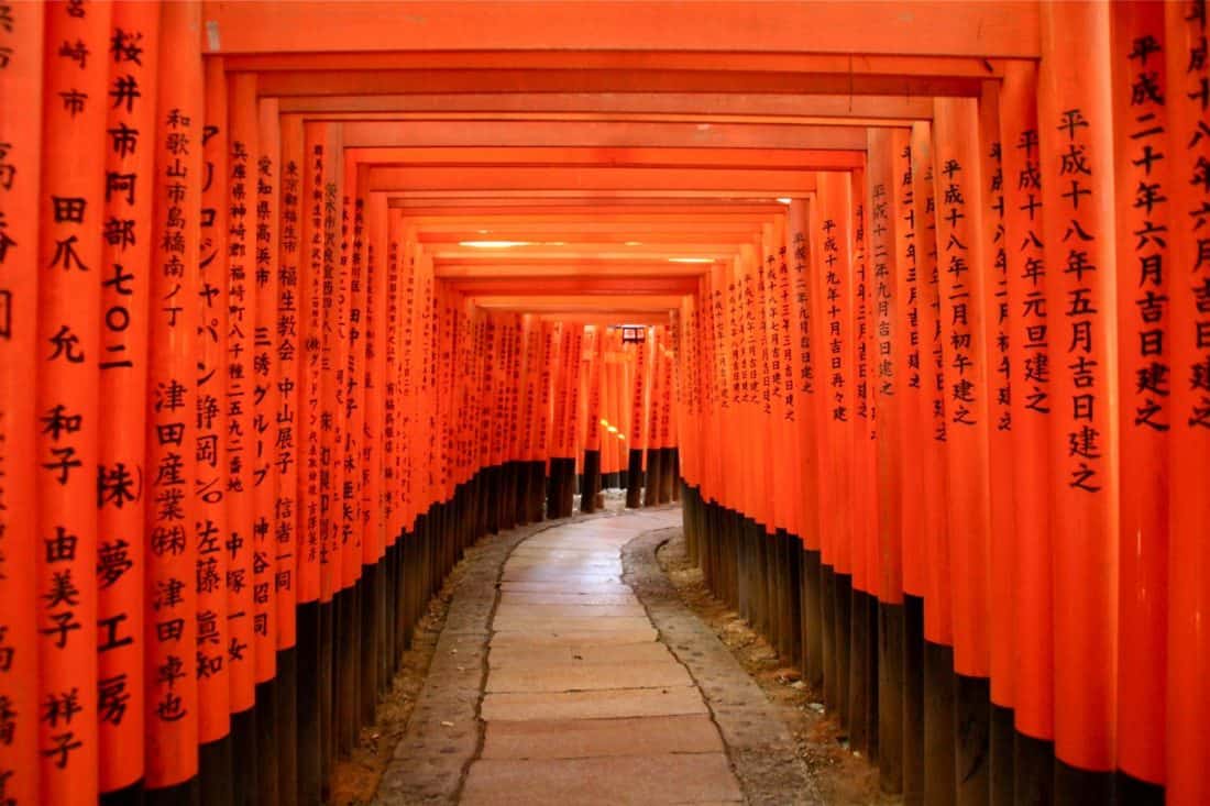 Fushimi Inari shrine in Kyoto, one of the best places to visit in Japan